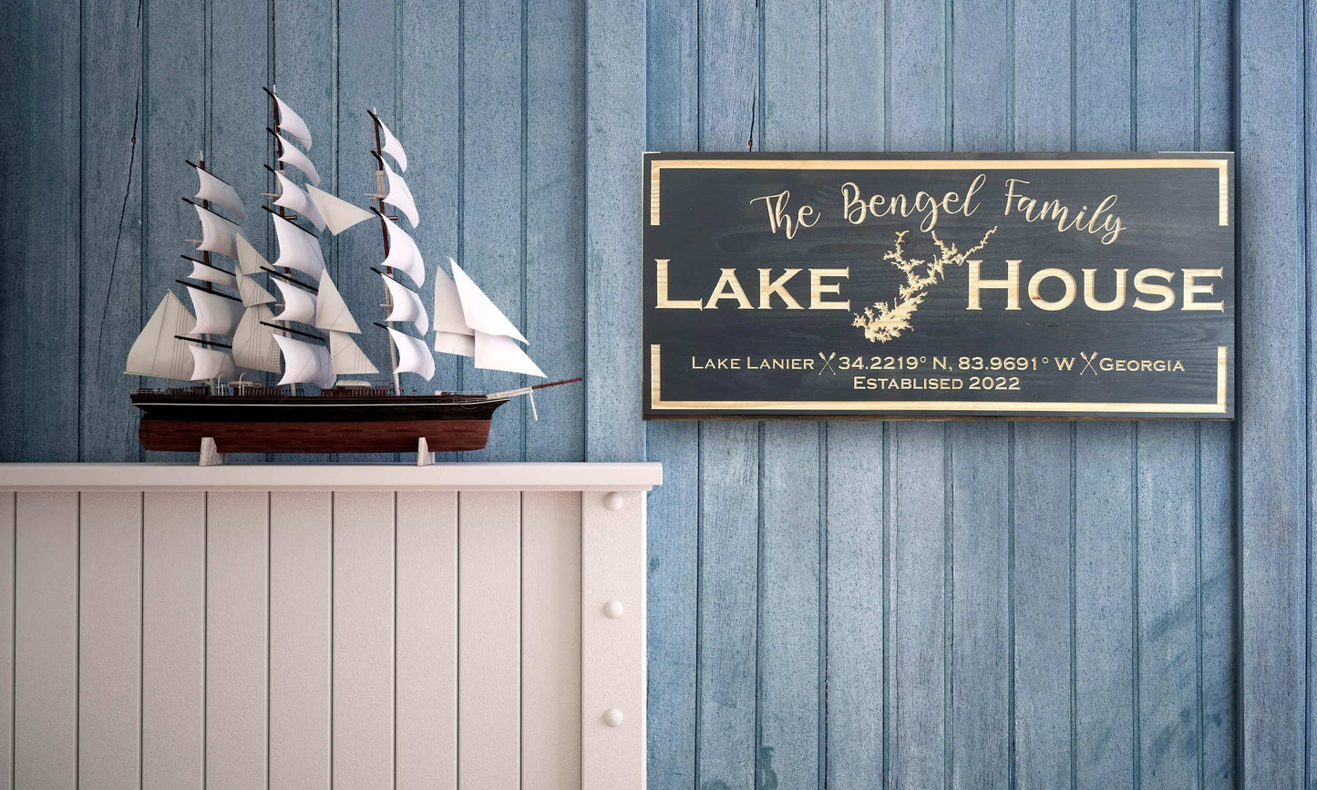 Custom Lake House Sign - Carolina Wood Sign Co.
