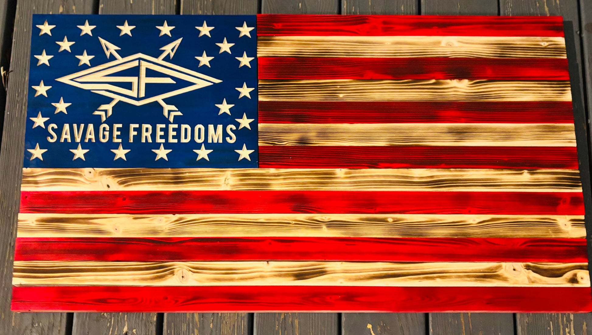 Personalized Wood Flag