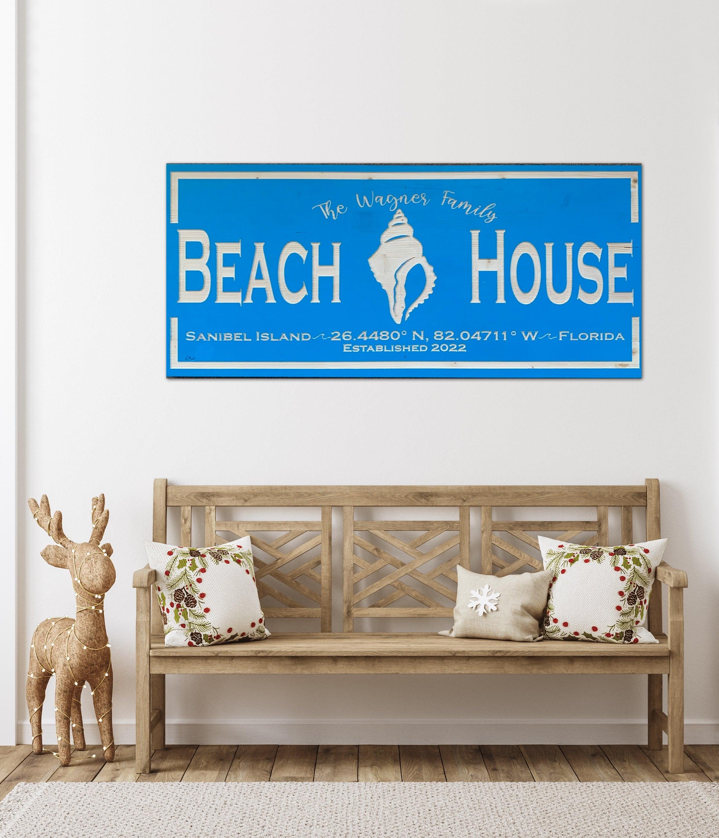 Custom Beach House Sign - Carolina Wood Sign Co.