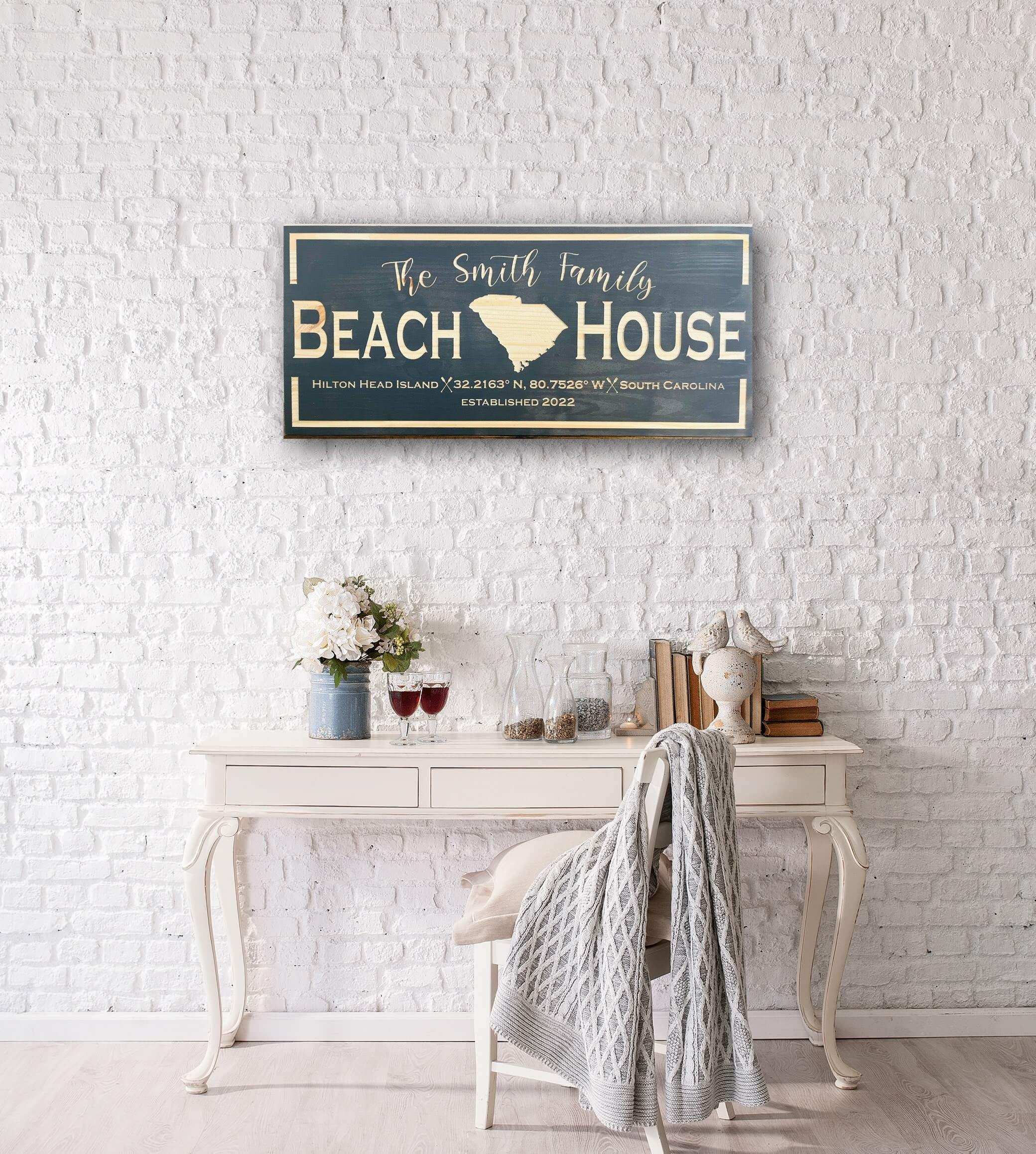 Custom Beach House Sign - Carolina Wood Sign Co.