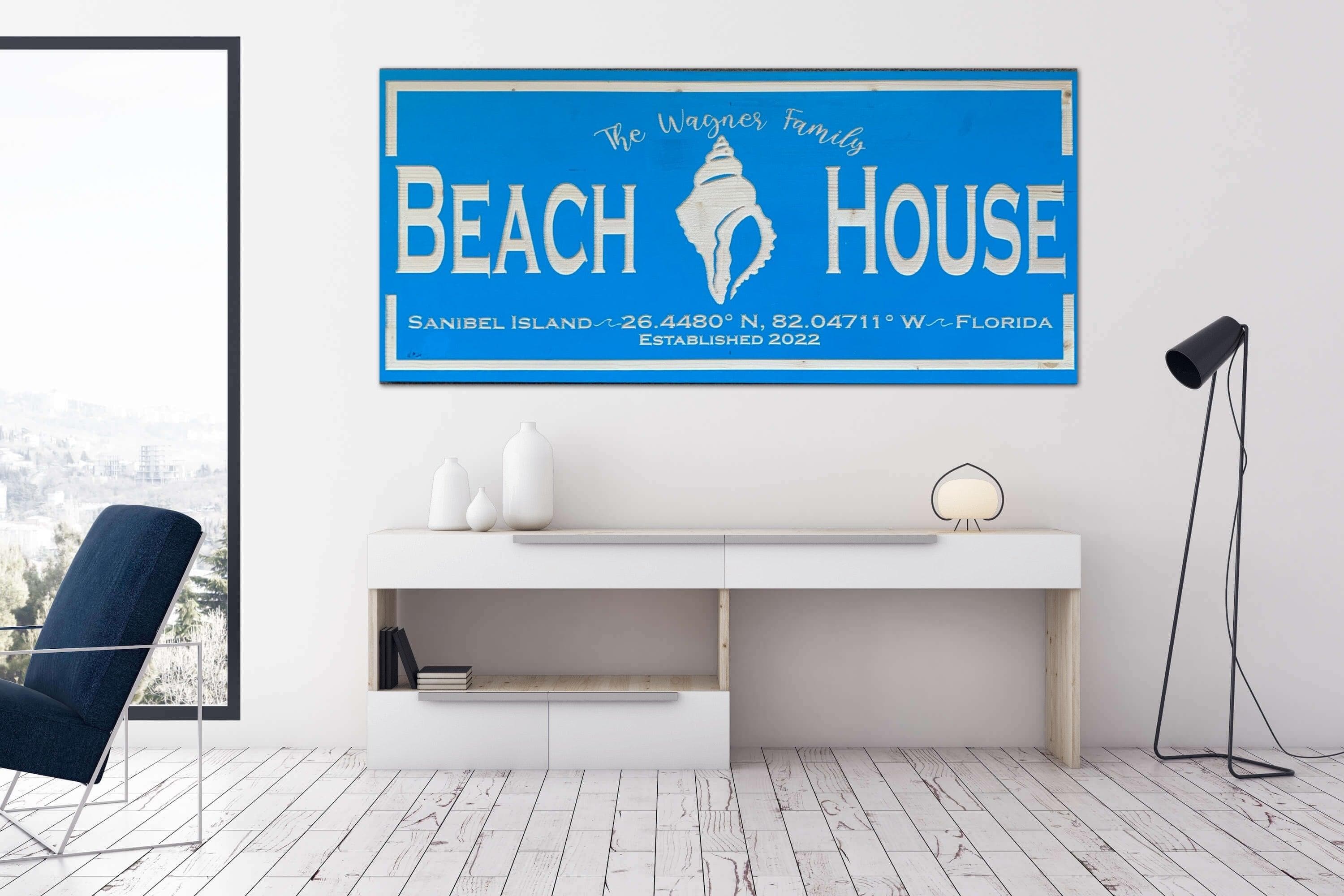 Custom Beach House Sign - Carolina Wood Sign Co.