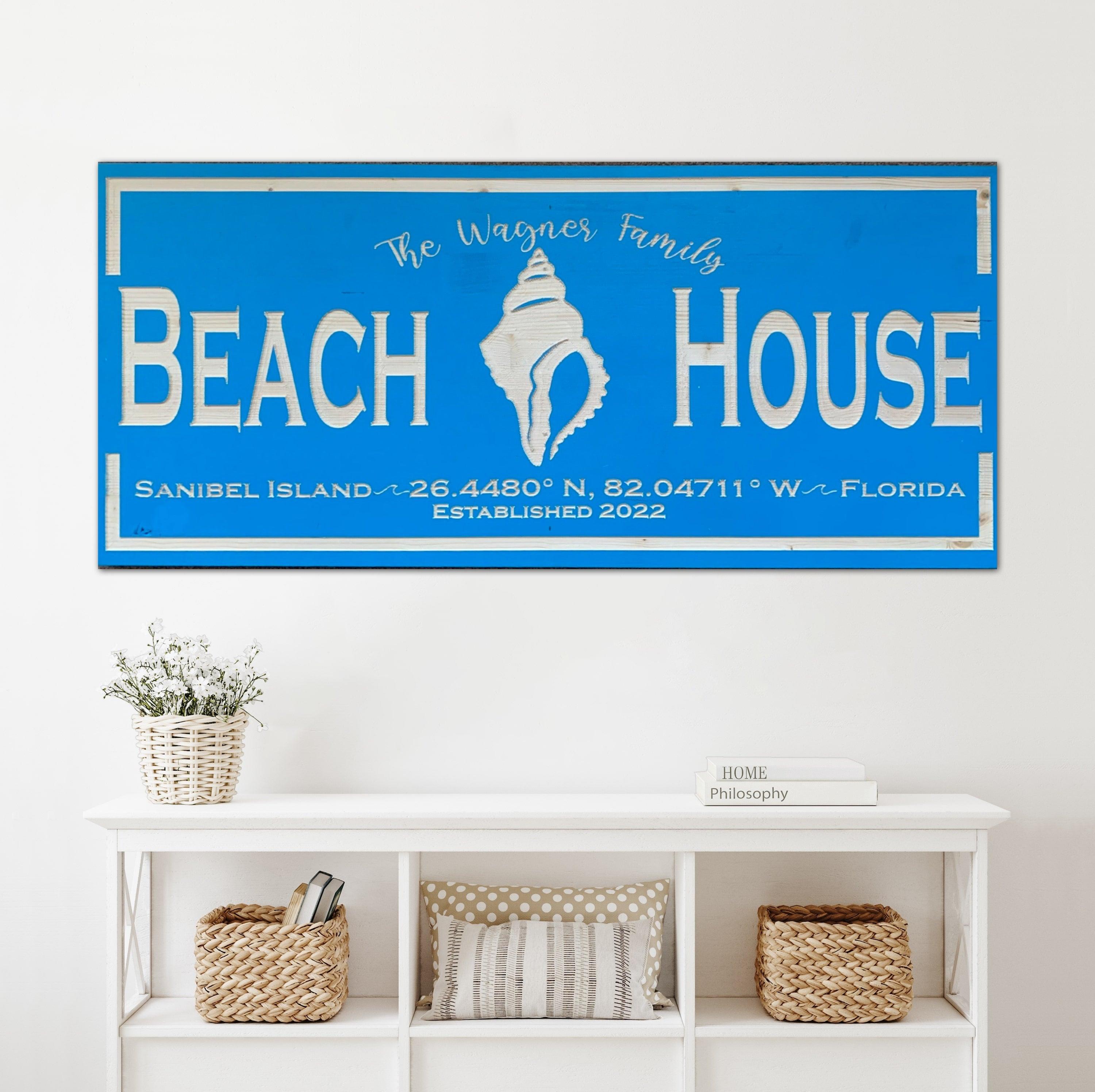 Custom Beach House Sign - Carolina Wood Sign Co.