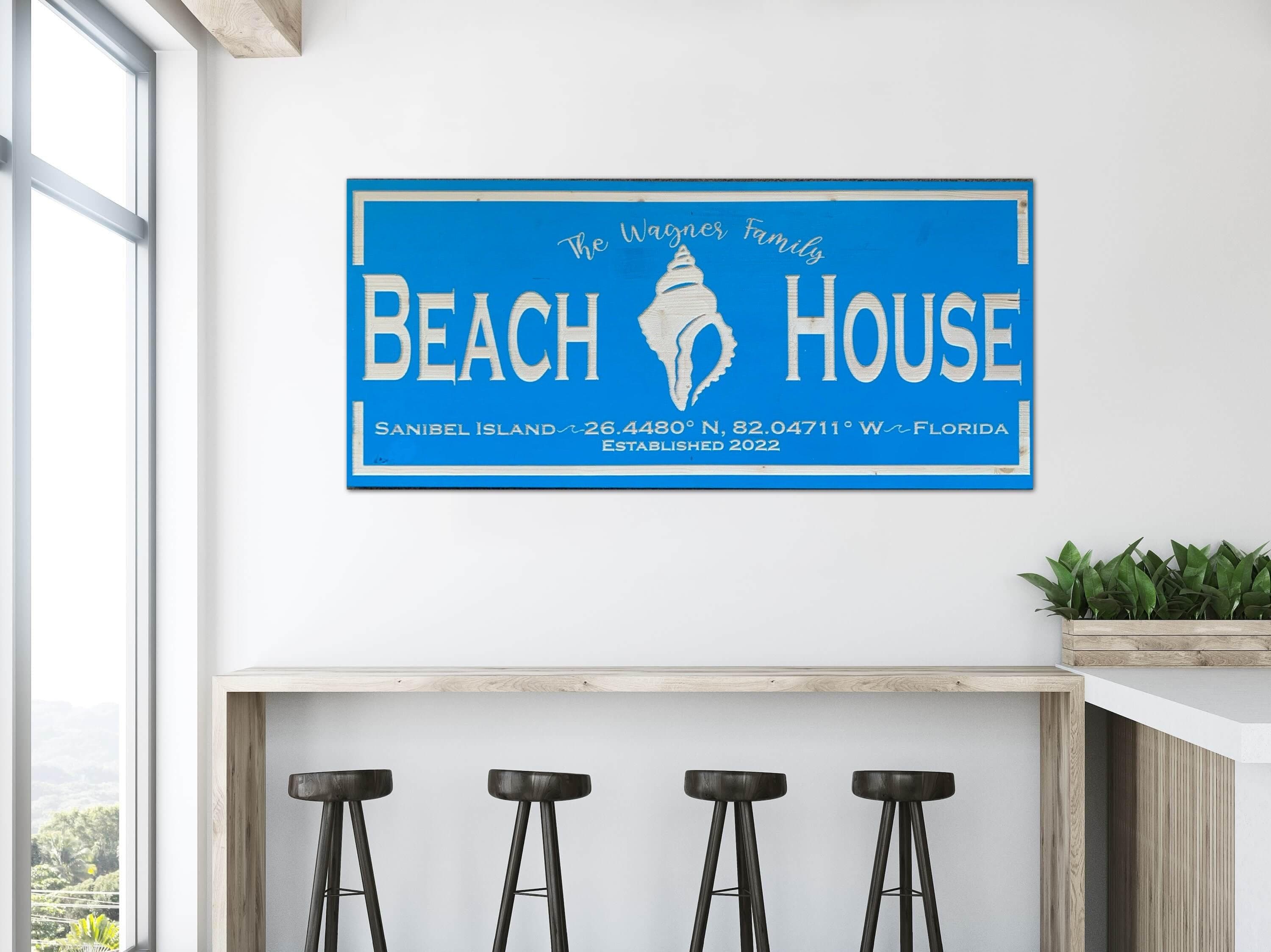 Custom Beach House Sign - Carolina Wood Sign Co.