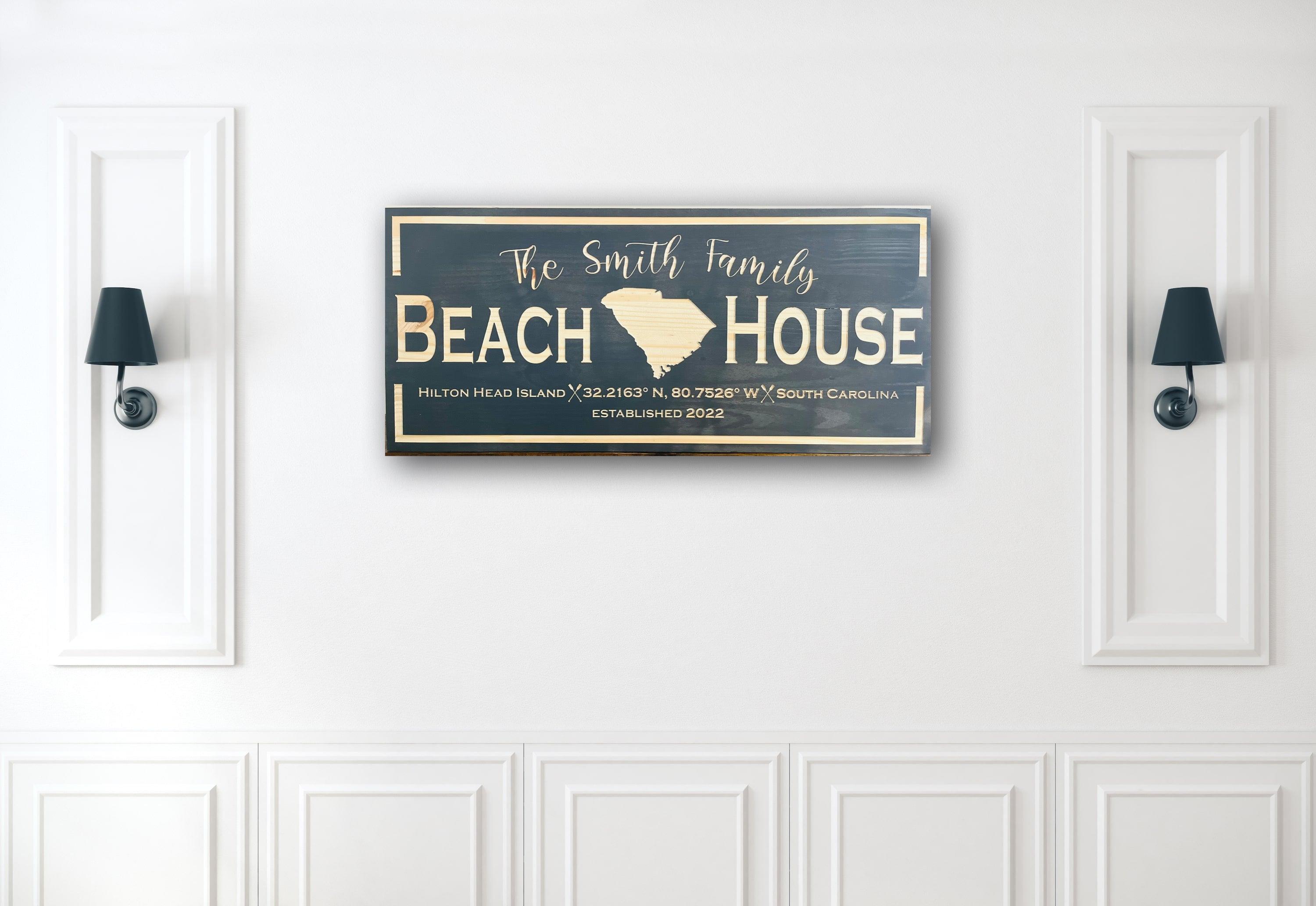 Custom Beach House Sign - Carolina Wood Sign Co.