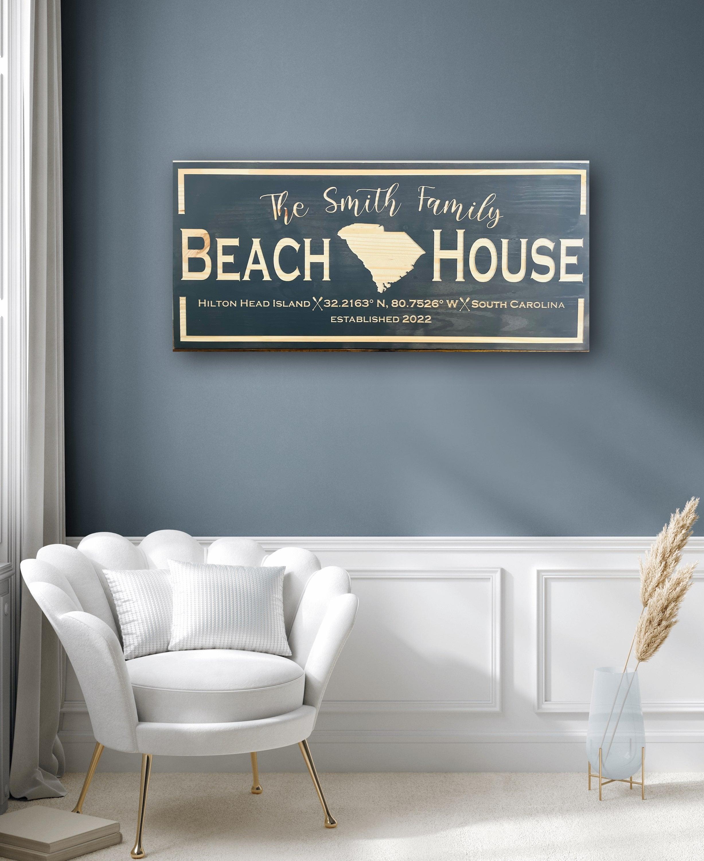 Custom Beach House Sign - Carolina Wood Sign Co.
