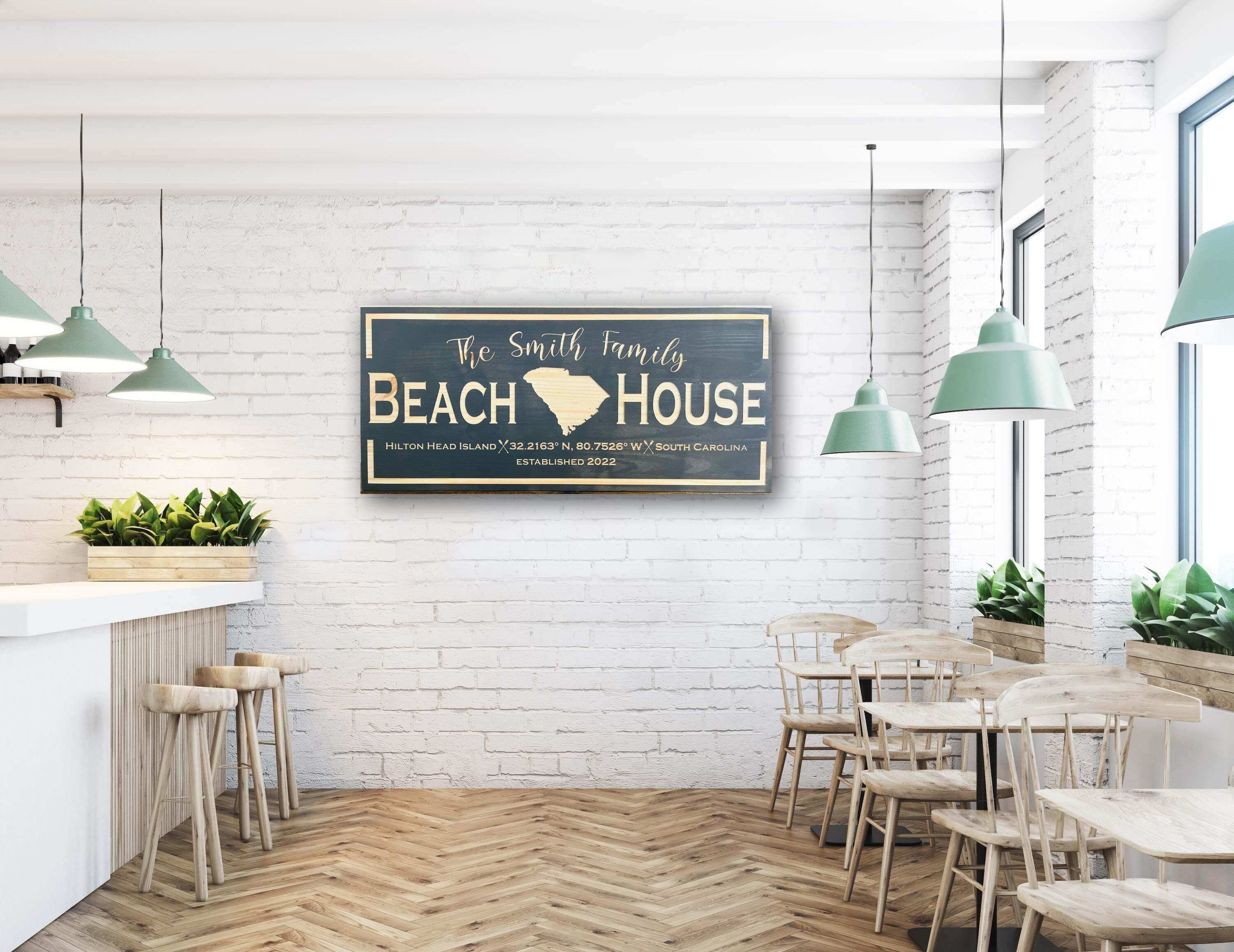 Custom Beach House Sign - Carolina Wood Sign Co.