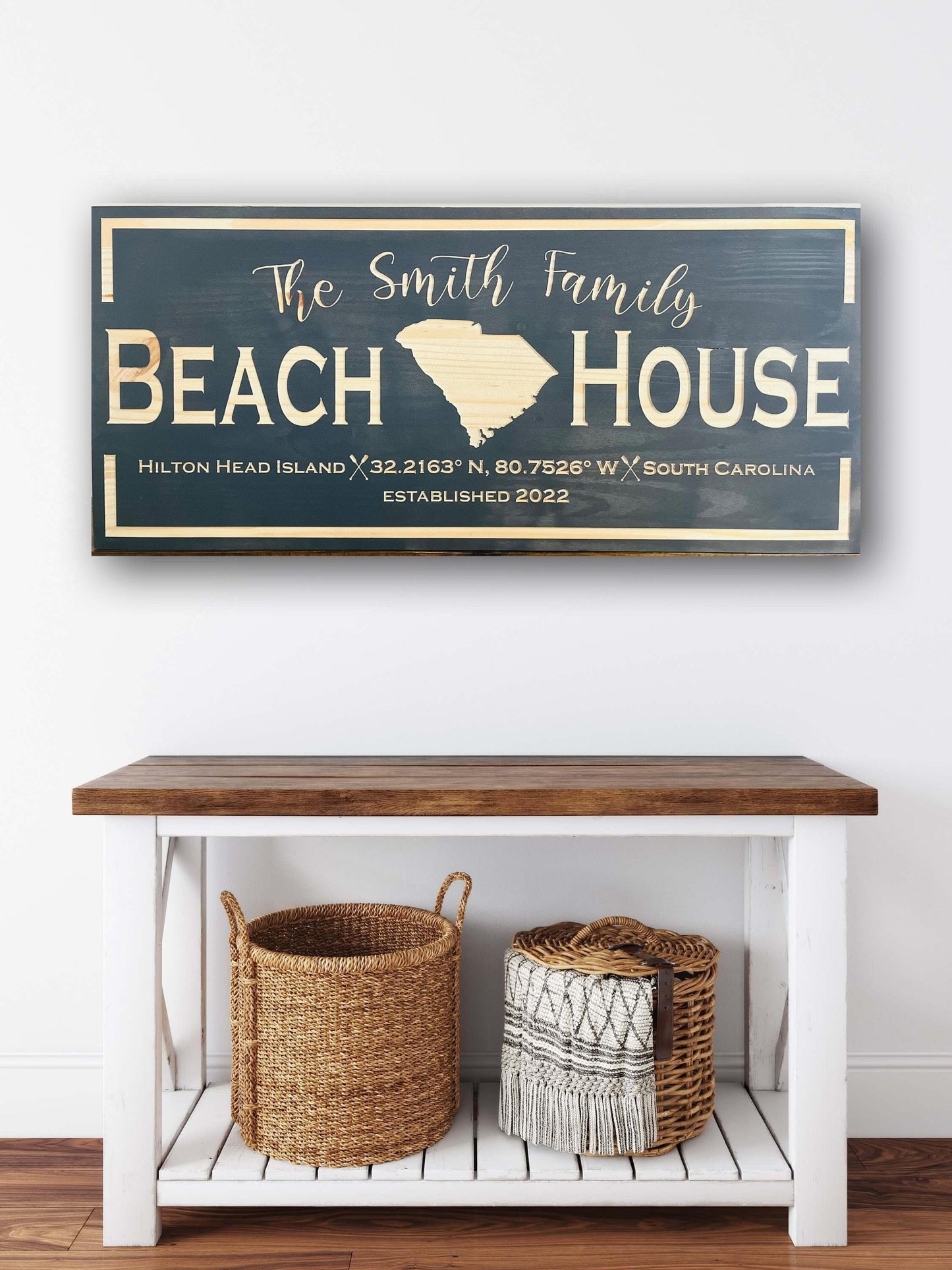 Custom Beach House Sign - Carolina Wood Sign Co.